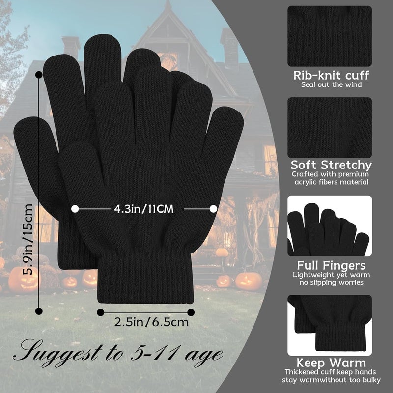 Zando Kids Winter Gloves 9 Colors Full Fingers Warm Soft Stretchy Knit Toddler Mittens for Boy Girls age 5-7 Years - Image 2